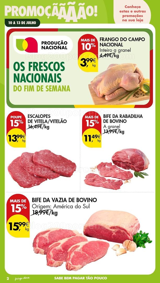 Antevisão Folheto PINGO DOCE Promoções Fim de Semana - 10 a 13 julho